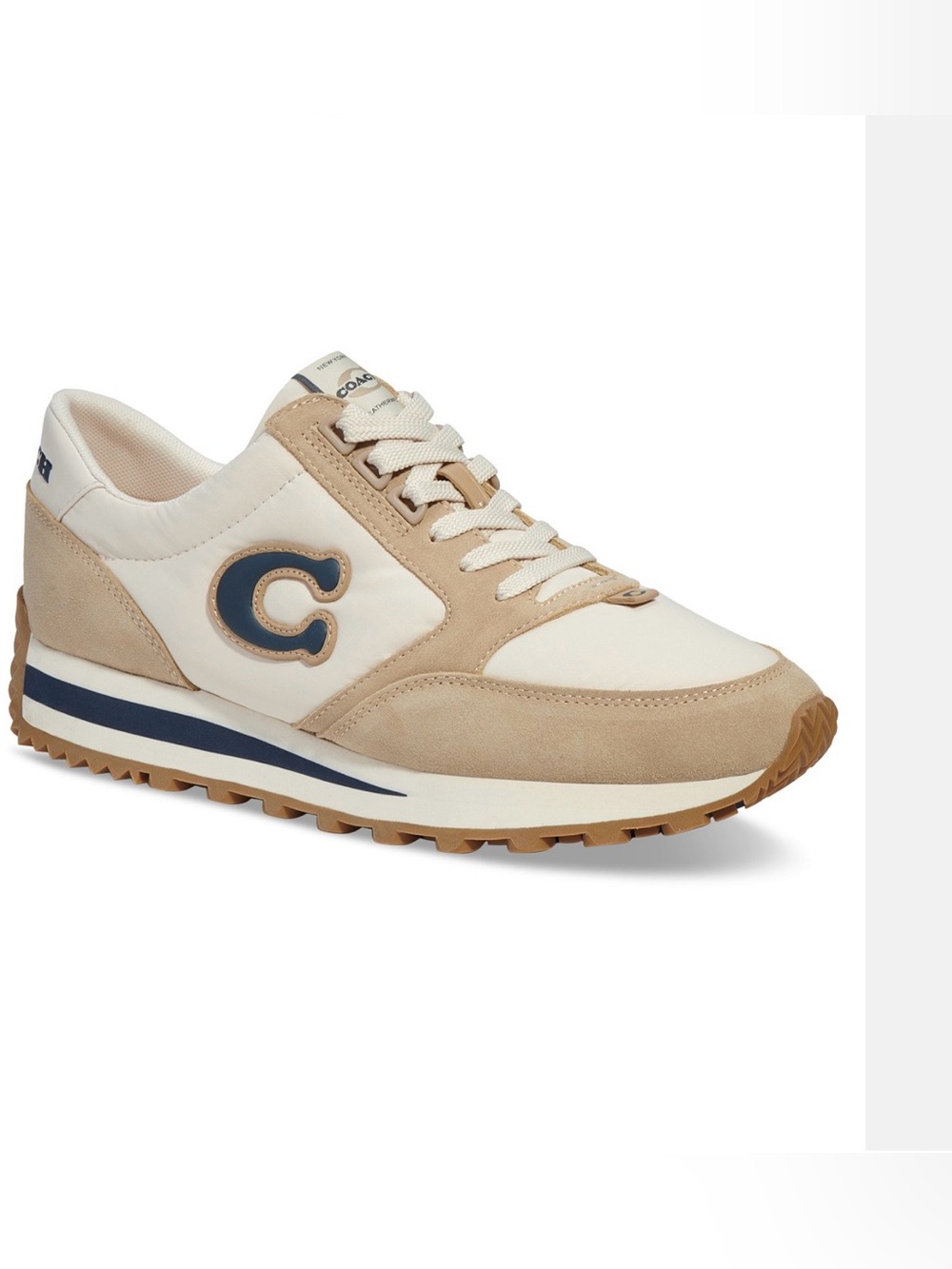 Coach Women's CR965 Sneakers Size 6.5B
Beige Suede Light Pink Textile